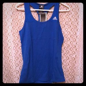 NWT Adidas blue running tank